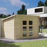 Abri de jardin en bois avec toiture mono-pente en feutre bitumé JUNO MODERN | 6 m²