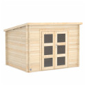 Abri de jardin en bois avec toiture mono-pente en feutre bitumé JUNO MODERN | 6 m²