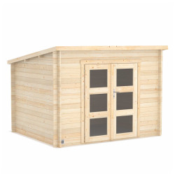 Abri de jardin en bois avec toiture mono-pente en feutre bitumé JUNO MODERN | 6 m²