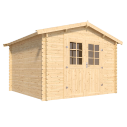 Abri de jardin en bois avec toiture en feutre bitumé et serrure inox VALLO | 7.5m²