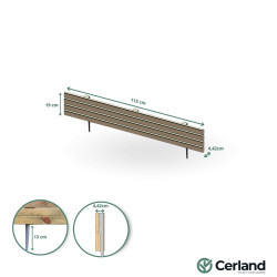 Schéma technique avec les dimensions exactes de la bordure HORIZON