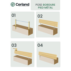 Illustration explicative de l'installation des bordures pieds métal