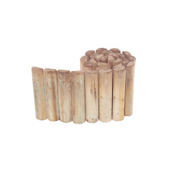 Bordure demi rondin enroulée 200cm sur fond blanc