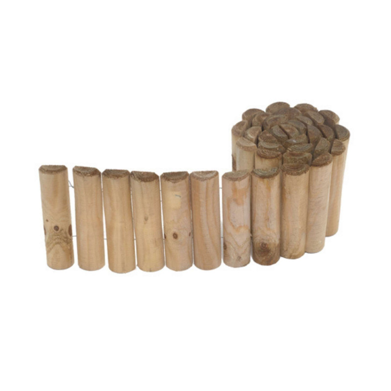 Bordure demi rondin enroulée 180cm sur fond blanc