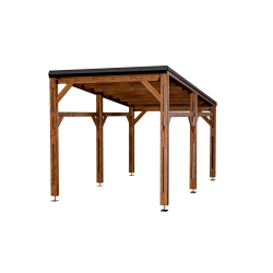 Carport solaire en bois Elio - carport photovoltaïque 1 place 15m² - garantie 20 ans