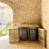 Cache poubelles double - 150 x 90 x 125 cm - Jardipolys