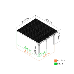 Carport adossable Victor - double - 30,9m²