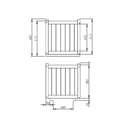 Bac à fleurs carré en bois Vendôme - 60 x 60 x 65 cm
