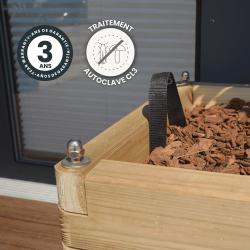 Bac à fleurs rectangulaire en bois Oléa - 150 x 50 x 50 cm