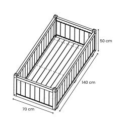 Bac à fleurs rectangulaire en bois Vendôme - 140 x 70 x 50 cm