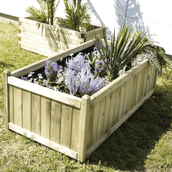 Bac à fleurs rectangulaire en bois Vendôme - 140 x 70 x 50 cm