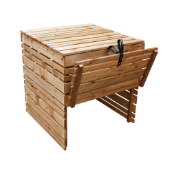 Composteur LIGN Z avec la trappe de récupération de compost ouverte