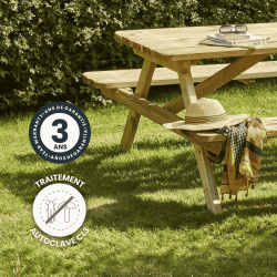Table de Pique en bois 6 personnes - Romane