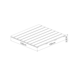 Lot de 5 dalles JULIA 100x100 dessin avec didmensions
