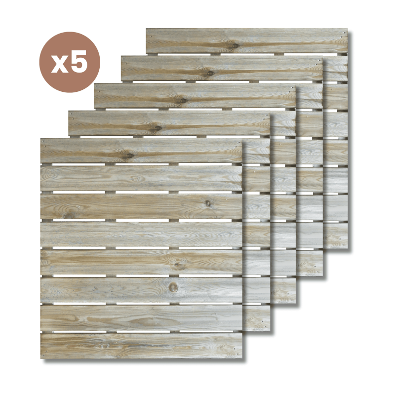 Lot de 5 dalles JULIA 100x100 sur fond blanc