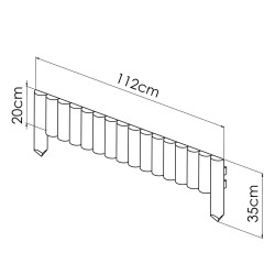 Schéma de la bordure Pinède avec ses dimensions