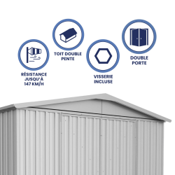 Abri de jardin en métal FRASER | 6,4m²