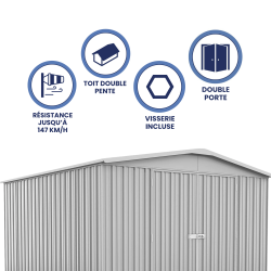 Abri de jardin en métal FRASER | 10,9m²