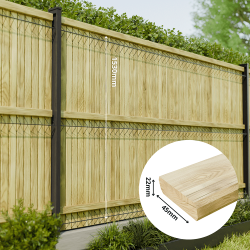 Lames d'occultation en bois OKULTO - Hauteur 153CM ép. 22cm