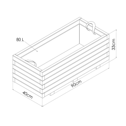 Bac à fleurs Bardane - 90 x 40 x 33 cm