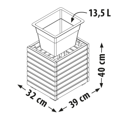 Bac à fleurs Horizon - 32,5 x 39,4 x 40,3 cm