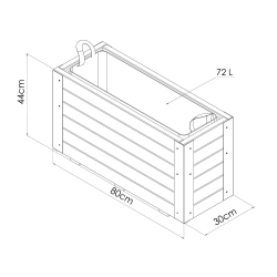 Bac Bambou - Lasuré - 80 x 30 x 43,5 cm