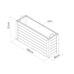 Bac Bambou - Lasuré - 100 x 30 x 50 cm
