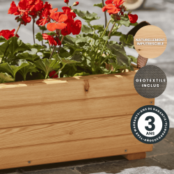 Bac à fleurs rectangulaire Freya - Mélèze - 60 x 21,5 x 19,5 cm