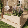 Bac à fleurs rectangulaire Freya - Mélèze - 60 x 21,5 x 19,5 cm
