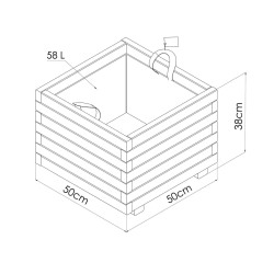 Bac à fleurs carré Baroque - 50 x 50 x 38 cm