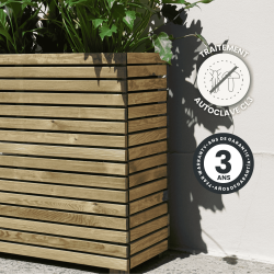 Bacs à fleurs 3 pots haut Horizon - 90 x 39,4 x 80