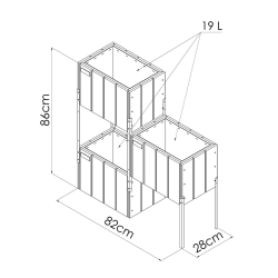 Bacs à fleurs sur pieds Acanta - Mélèze - 83 x 28 x 86 cm