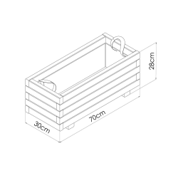 Bac à fleurs Bardane - 70 x 30 x 28 cm