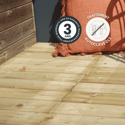 Dalle 50x50 lames rainurées traitement et garantie