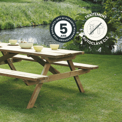 Table de Pique Nique en bois 6 personnes - Alma