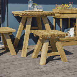 Tabouret carré KAREL - 42,5 x 42,5 x 44 cm