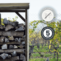 Abri bûches MONTREAL - H185 x 280 x 110 cm