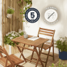 Salon de jardin - une table et 2 chaises en Acacia