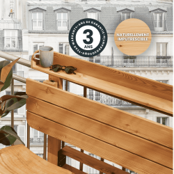 Bar de jardin, Table rabattable bois 2 personnes Acanta