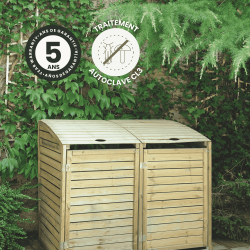 Cache poubelles double - 150 x 90 x 125 cm