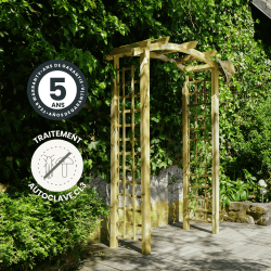 Arche de jardin arquée KIWANO - L100 x l55,5 x H229,3 cm