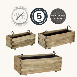 Lot de 3 bacs à fleurs rectangles Baroque