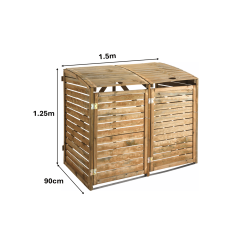 Cache poubelles double - 150 x 90 x 125 cm