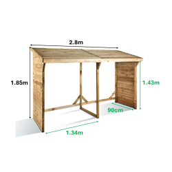 Abri bûches MONTREAL - H185 x 280 x 110 cm