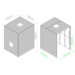 Cache récupérateur d'eau - KUBO 1000L - l105 cm  x L120 cm  x H153 cm