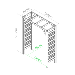 Arche de jardin Lign Z - 160 x 60 x 214 cm