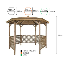 Kiosque de jardin LORA - 320 x H245 cm