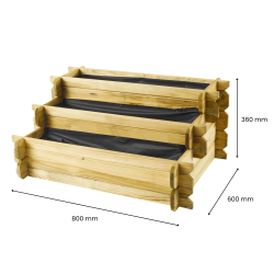 Schéma technique du carré potager ANGELIC 140L avec ses dimensions