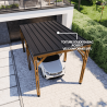 Structure carport en bois Elio en situation vue du haut, focus sur le toit en bac acier