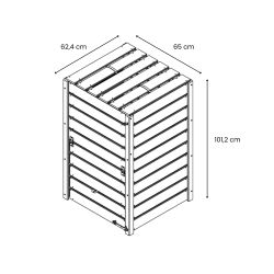 Schéma technique du composteur CONVERTO 350L avec dimensions